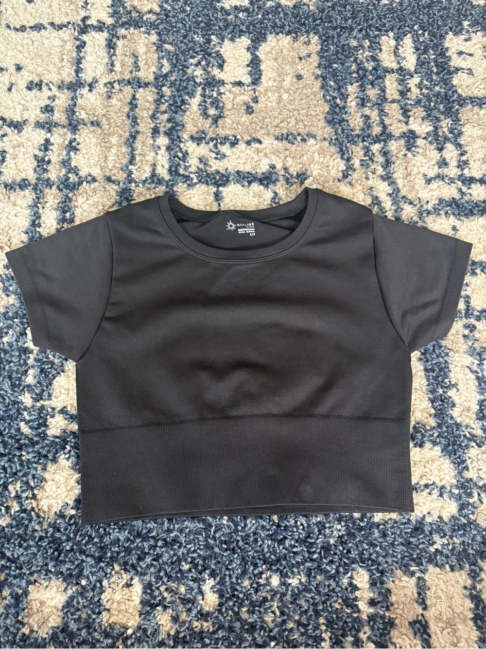 Aerie Offline Black Tight Crop Top – Size Small – Never Worn